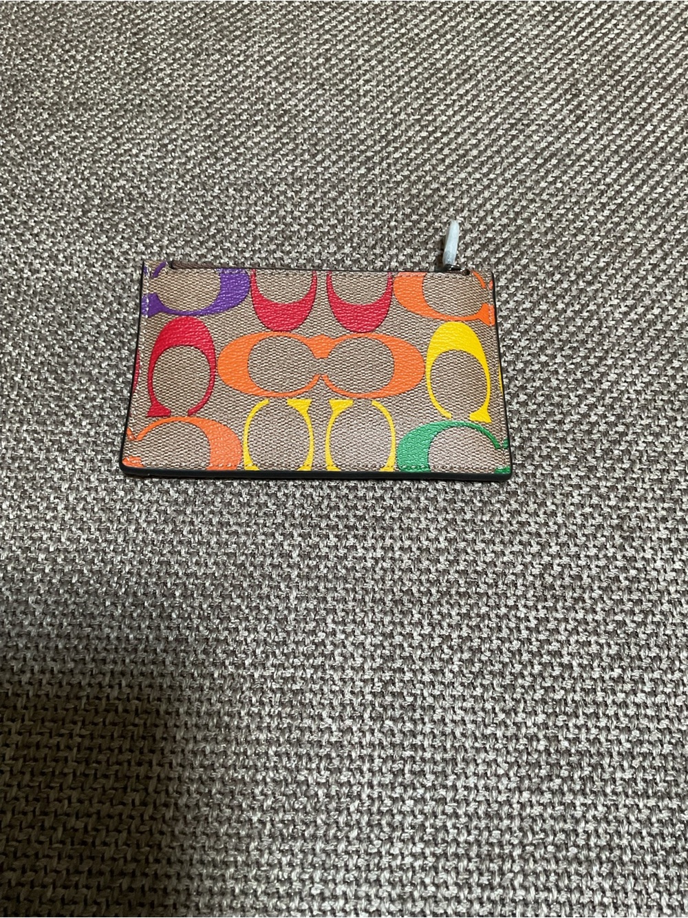 Coach Zip Card Case - Pride Collection Rainbow Signature Canvas & Leather NWT - Picture 2 of 5